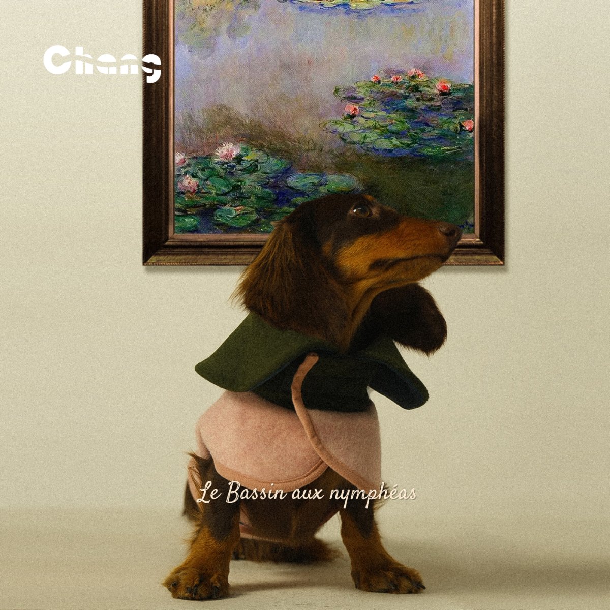 Dachshund Coat | GREENHOUSE FLORAL WOOL COAT - Le Bassin aux nymphéas - Chang