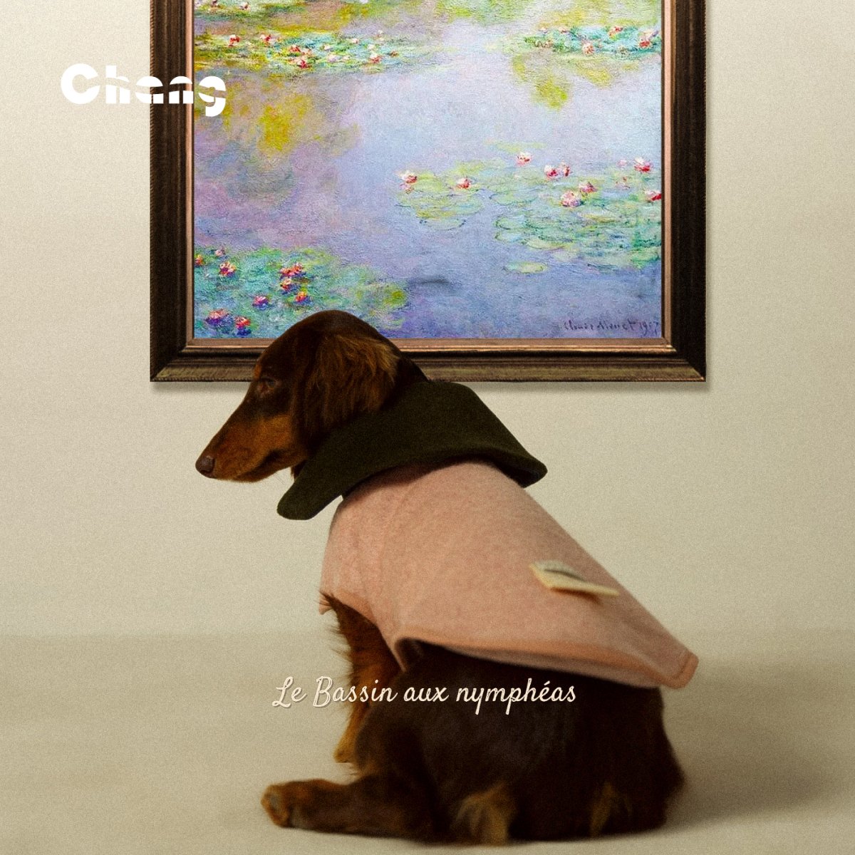 Dachshund Coat | GREENHOUSE FLORAL WOOL COAT - Le Bassin aux nymphéas - Chang